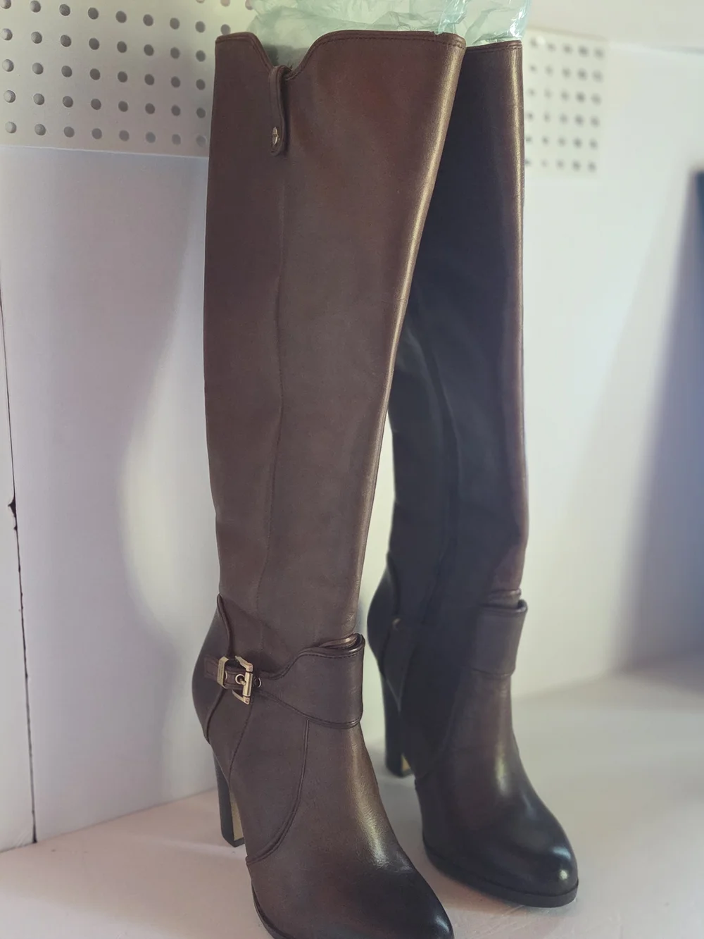 Vince Camuto Tall Brown Leather Over-the-Knee Boots